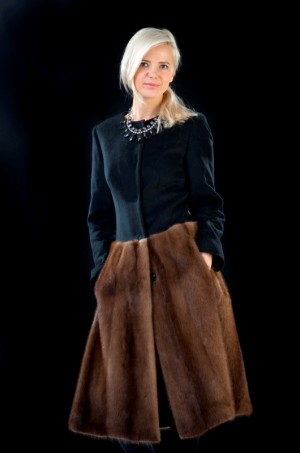 Комбинированное пальто