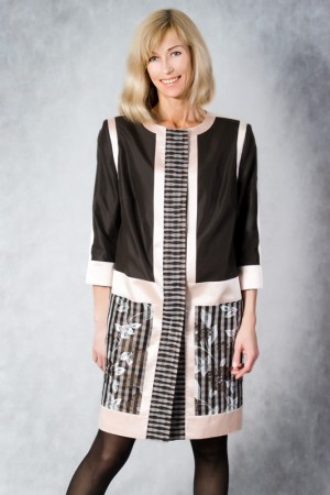 Комбинированный плащ из шелковой тафты