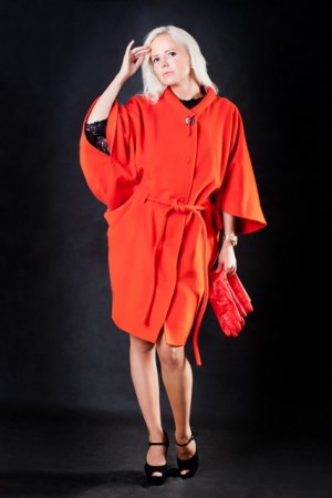 Кашемировое пальто-кимоно