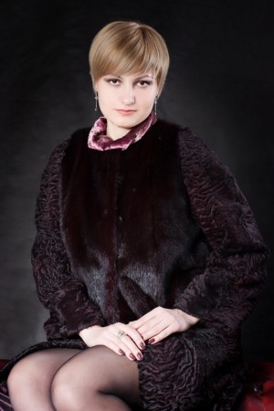 Комбинированное меховое пальто №4